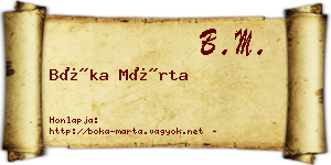Bóka Márta névjegykártya
