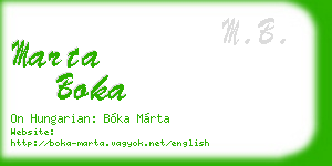 marta boka business card